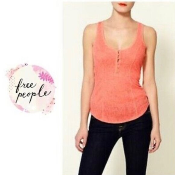 Free People Intimately Pointelle Henley Racer Tank - Picture 1 of 10